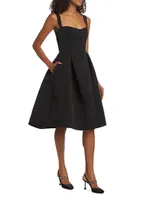 Bodice Pleated A-Line Dress