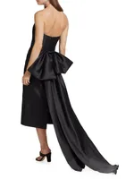 Pointed Strapless Bow Cocktail Dress