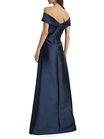 Radzimir Off-The-Shoulder Silk-Blend Gown