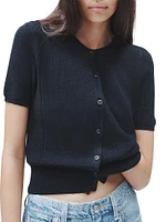 Dina Short-Sleeve Cropped Cardigan