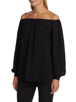 Silk Off-The-Shoulder Blouse