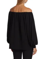 Silk Off-The-Shoulder Blouse