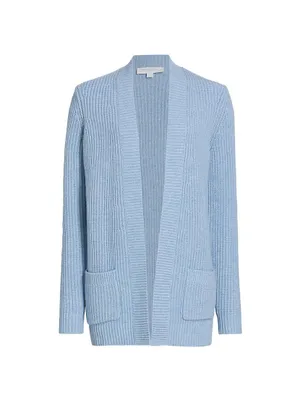 Shaker Open-Front Cashmere Cardigan