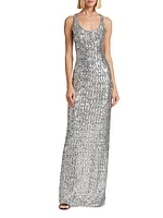 Sequined Racerback Column Gown