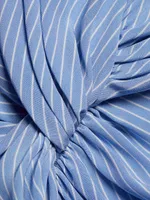 Striped Twist Midi Shirtdress
