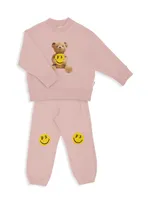 Baby Girl's, Little Girl's & PA Smiley Fleece Sweatpants