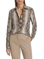 Hansen Silk Snakeskin Buttoned Shirt