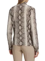 Hansen Silk Snakeskin Buttoned Shirt