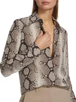 Hansen Silk Snakeskin Buttoned Shirt