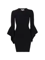 Flare-Sleeve Bodycon Dress