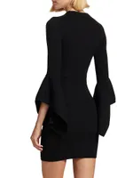 Flare-Sleeve Bodycon Dress