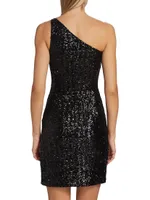 Sequin One-Shoulder Minidress