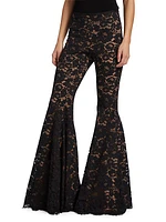 Joplin Floral Lace Bell-Bottom Pants