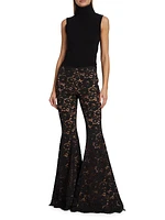 Joplin Floral Lace Bell-Bottom Pants