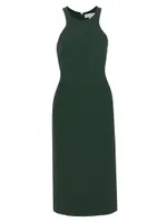 Seamed Racerback Midi Sheath Dress