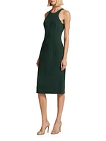 Seamed Racerback Midi Sheath Dress