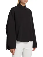 Oversized High-Low Poplin Shirt