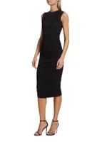 Stretch Ruched Midi-Dress