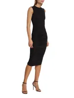 Stretch Ruched Midi-Dress