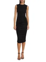 Stretch Ruched Midi-Dress