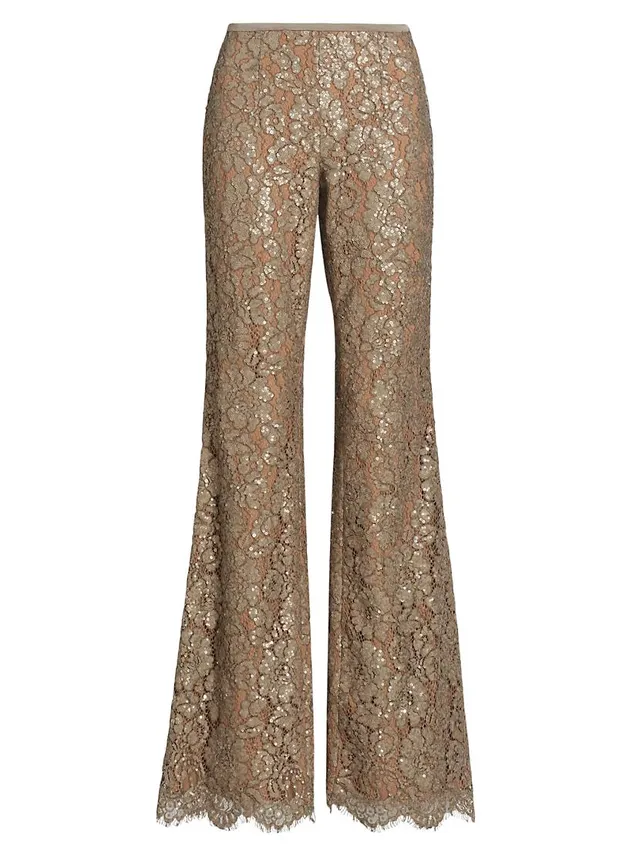 Cinq à Sept Piper Crystal-Embellished Chain-Link Boot-Cut Pants