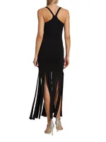 Merino Wool-Blend Fringe Maxi Dress