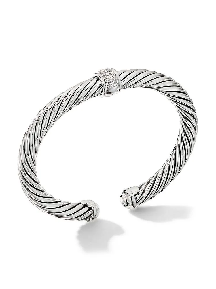 Cable Classics Bracelet with Pavé Diamond Station