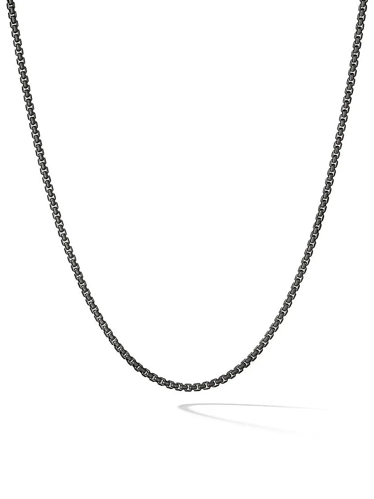 Box Chain Necklace with Darkened Silver