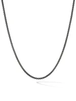 Box Chain Necklace with Darkened Silver