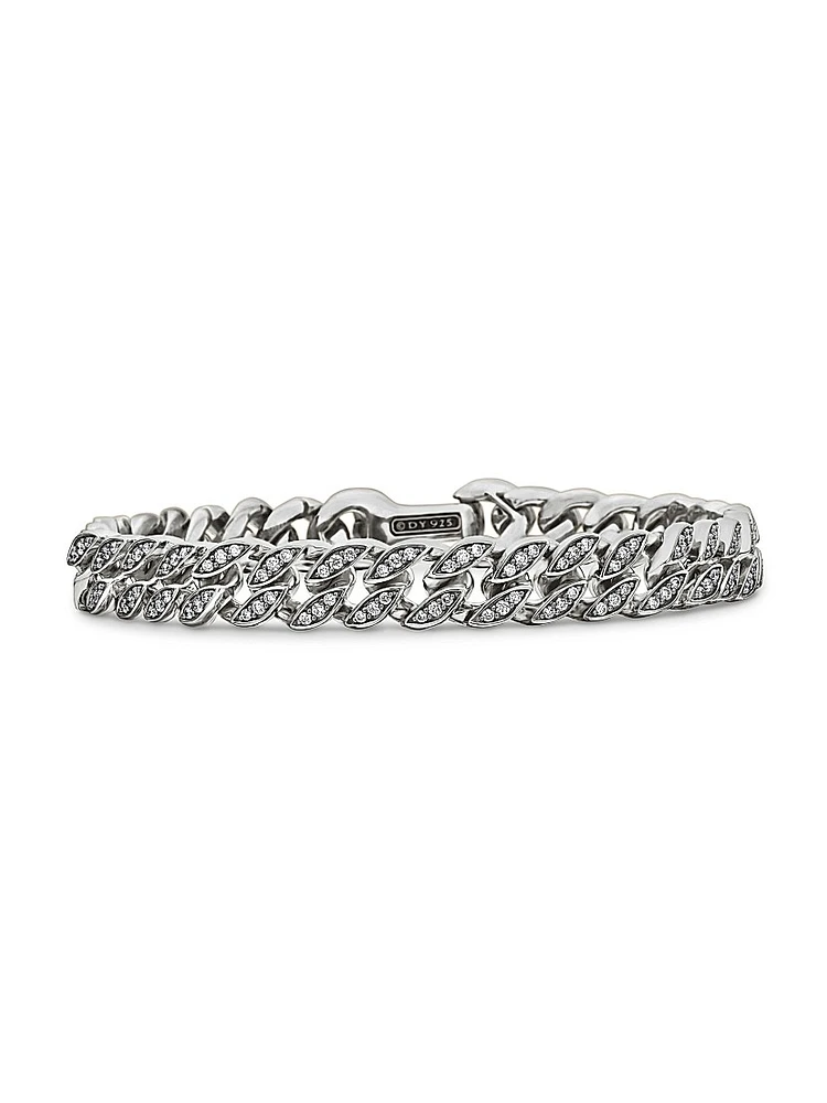 Curb Chain Bracelet with Pave Diamonds