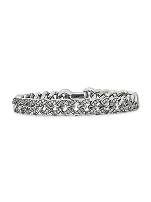 Curb Chain Bracelet with Pave Diamonds
