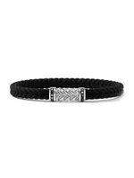 Chevron Black Rubber Bracelet with Pavé Diamonds