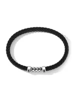 Chevron Black Rubber Bracelet with Pavé Diamonds