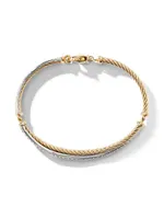 Crossover Linked Bracelet 18K Yellow Gold with Pavé Diamonds