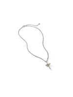 X Cross Necklace with 14K Yellow Gold