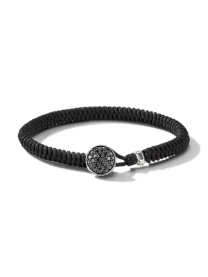 Streamline® Woven Black Nylon Bracelet with Pavé Sapphires