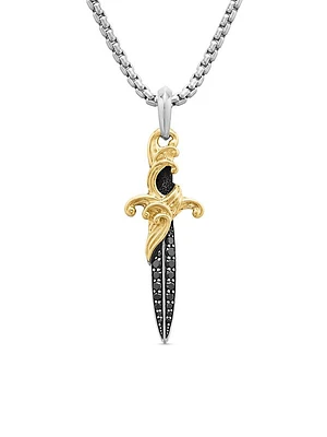 Waves Dagger Amulet in Sterling Silver