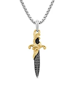Waves Dagger Amulet in Sterling Silver