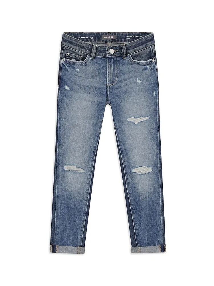 Little Girl's & Harper Two-Tone Skinny Jeans