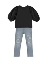 Little Girl's & Emie High-Rise Straight Jeans