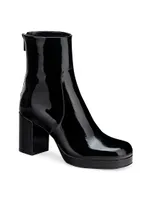 Betty 76MM Patent Leather Back-Zip Ankle Boots