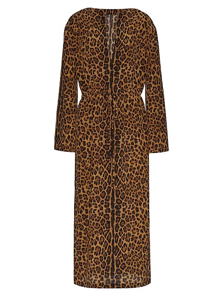 Animalier Crepe De Chine Dress