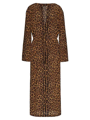 Animalier Crepe De Chine Dress