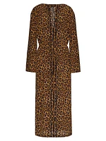 Animalier Crepe De Chine Dress