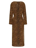 Animalier Crepe De Chine Dress