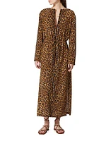 Animalier Crepe De Chine Dress