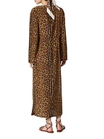 Animalier Crepe De Chine Dress