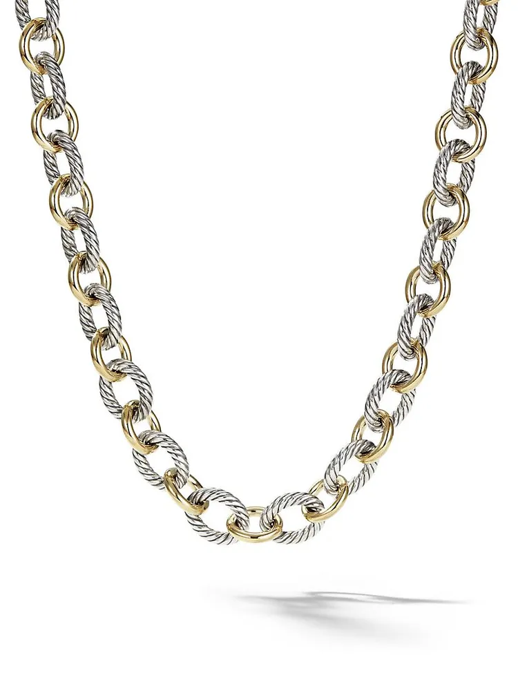 Oval Link Chain Necklace with 18K Yellow Gold