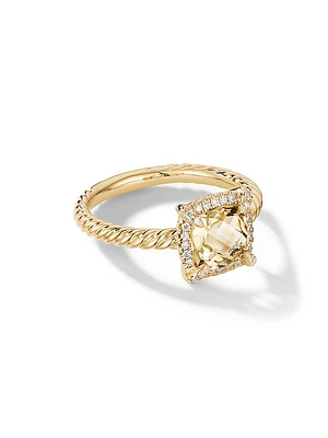 Petite Chatelaine® Pavé Bezel Ring 18K Yellow Gold with Diamonds