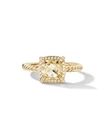 Petite Chatelaine® Pavé Bezel Ring 18K Yellow Gold with Diamonds